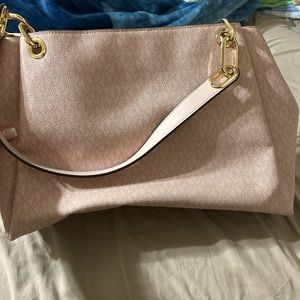 Michael lord pink and white purse